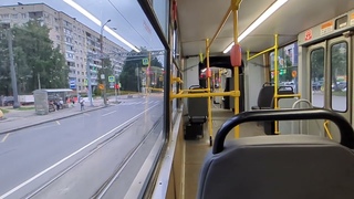 38 трамвай шустрее 294 автобуса по части пр-кта Науки в СПб 14-: ЛВС-86К 0687 по №38 ()